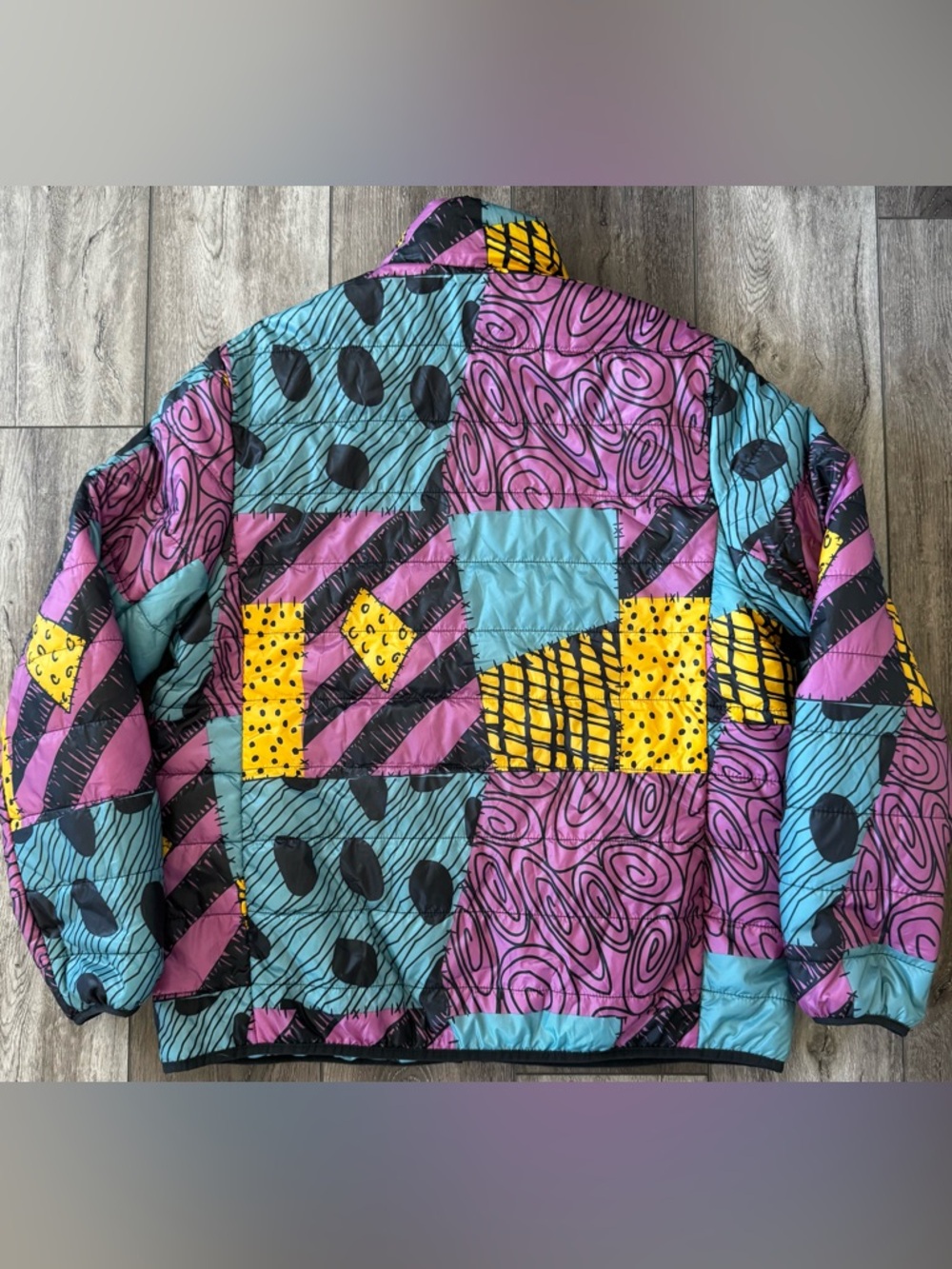 Disney Nightmare Before Christmas Sally Reversible Puffer Jacket Adult SZ LARGE - Picture 10 of 13